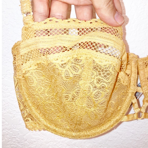 FREE PEOPLE Intimately Daisy Lace Bra GOLDENROD SZ: 34DD (34E) - Picture 3 of 11